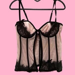 Victoria Secret Pink and black corset top
